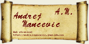 Andrej Mančević vizit kartica